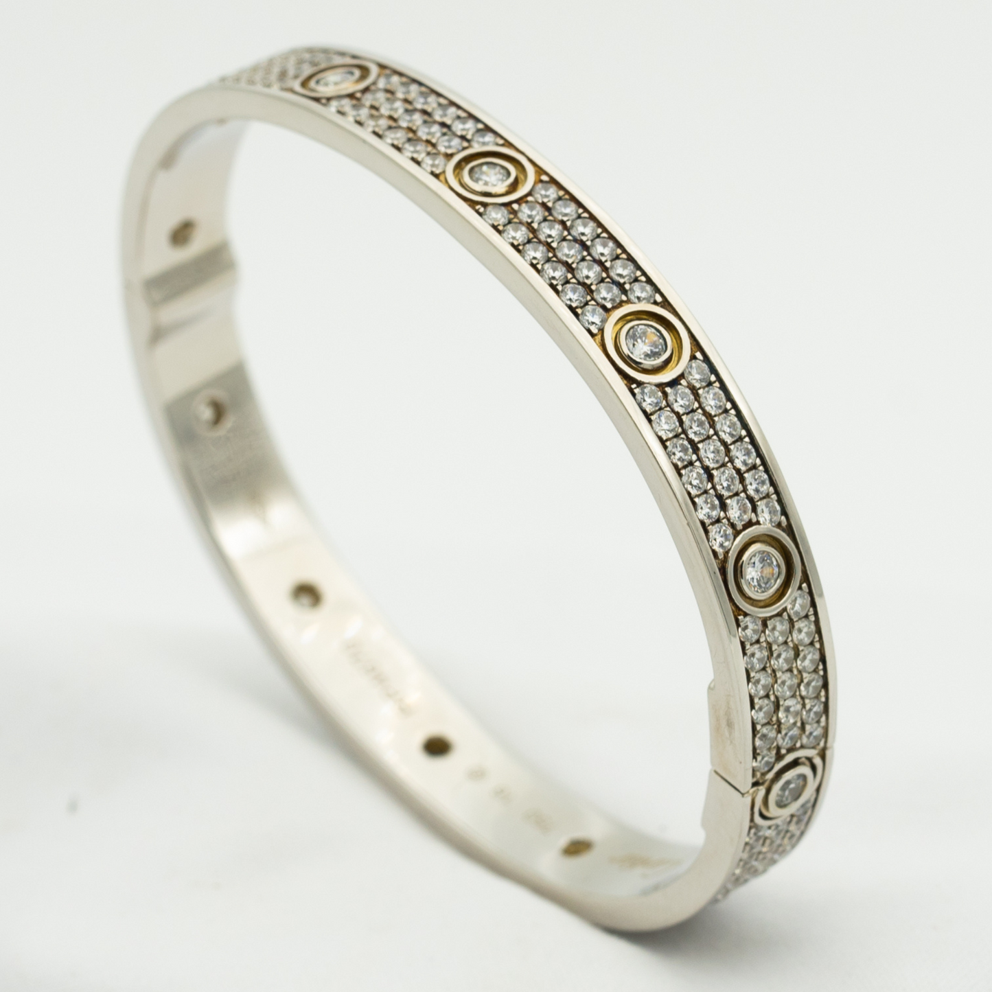 [moco jewelrys]LOVE BRACELET 6.1MM DIAMOND-PAVED 10 BIG DIAMONDS