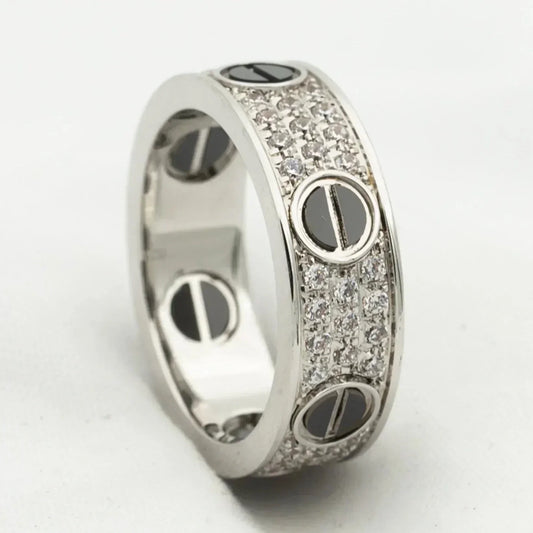 [moco jewelrys]LOVE RING 5.5MM DIAMONDS PAVED CERAMIC