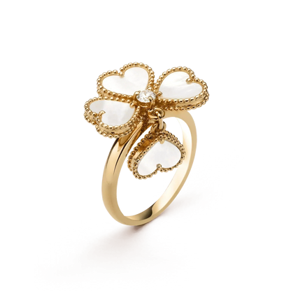 [moco jewelrys]SWEET CLOVER WHITE MOP RING