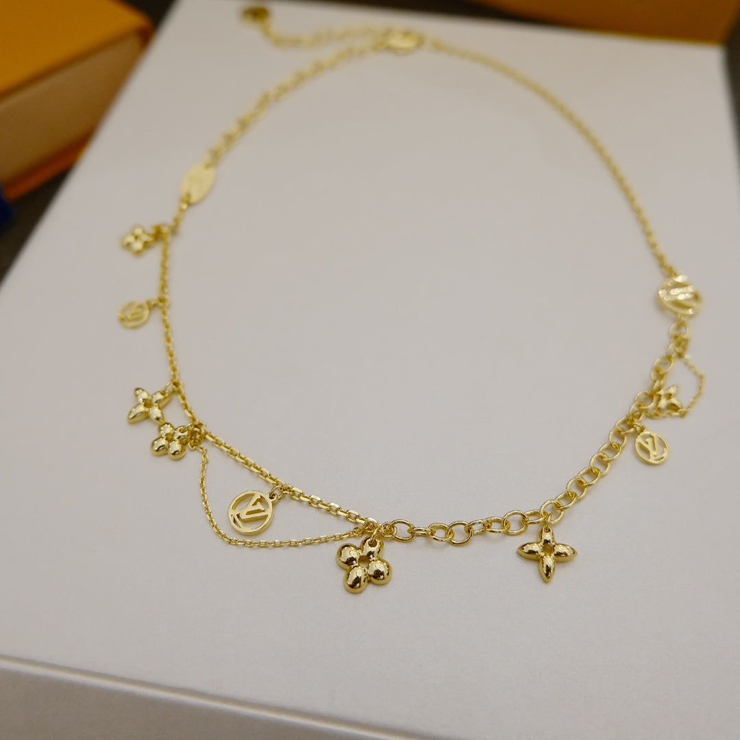 [moco jewelrys]BLOOMING SUPPLE NECKLACE BRASS