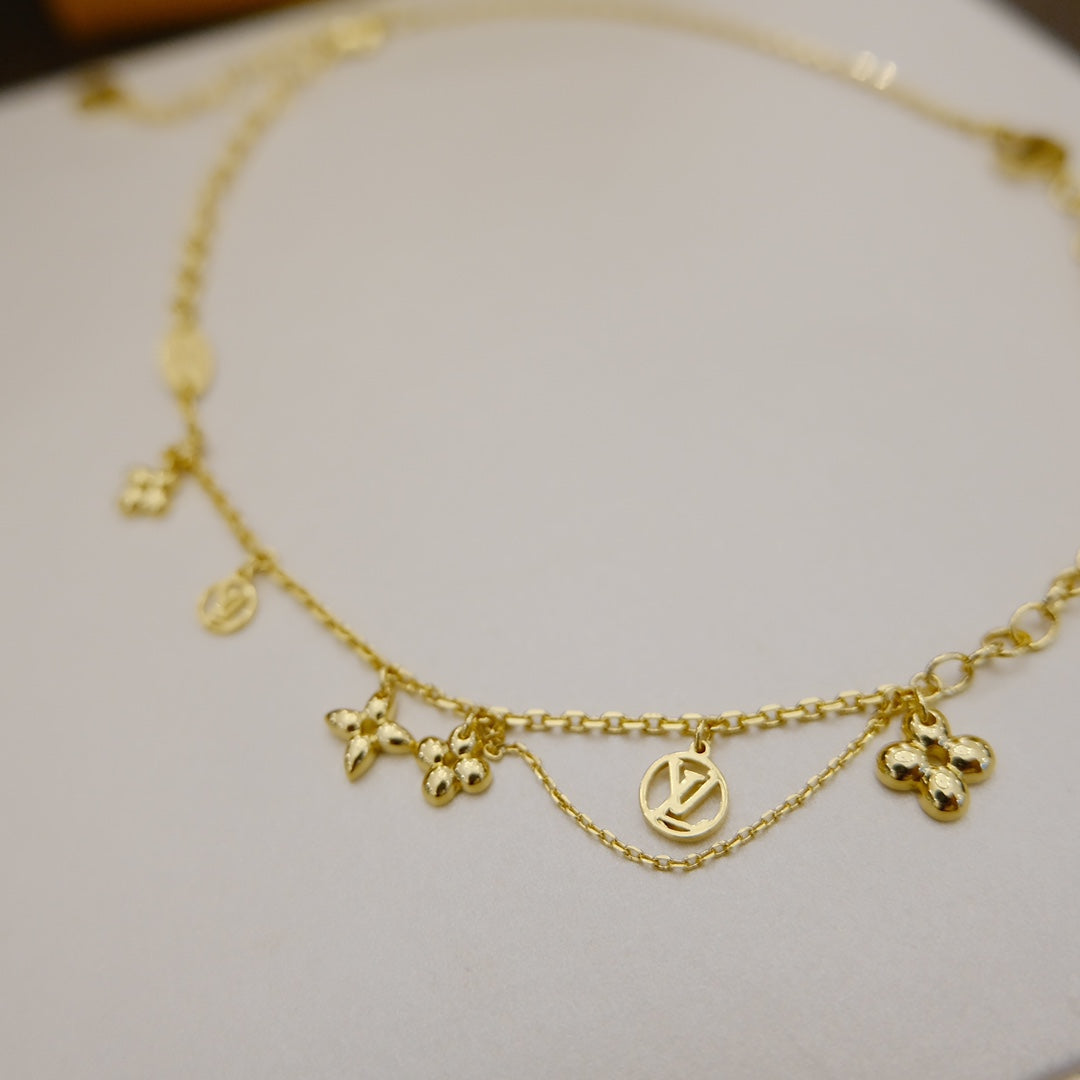 [moco jewelrys]BLOOMING SUPPLE NECKLACE BRASS