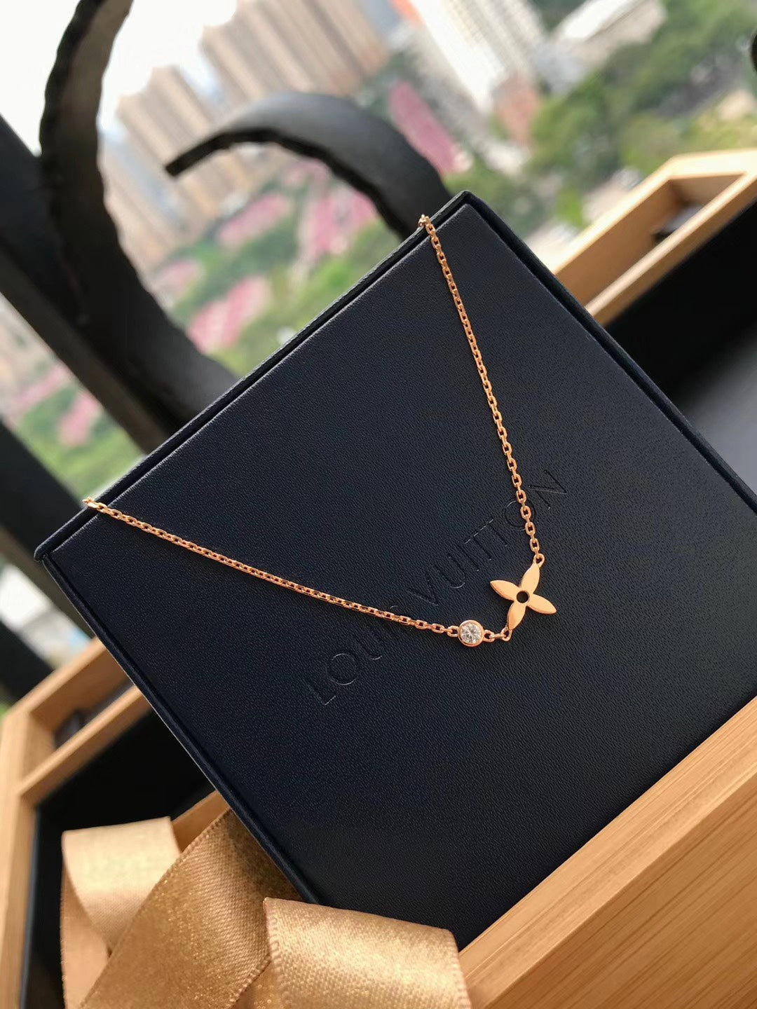 [moco jewelrys]BLOSSOM PENDANT PINK GOLD AND DIAMOND