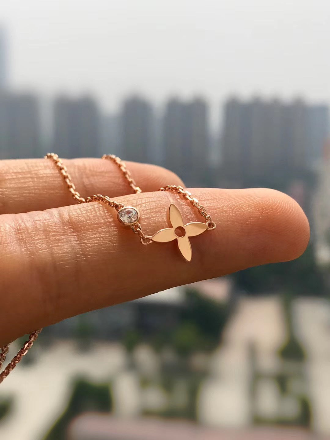 [moco jewelrys]BLOSSOM PENDANT PINK GOLD AND DIAMOND