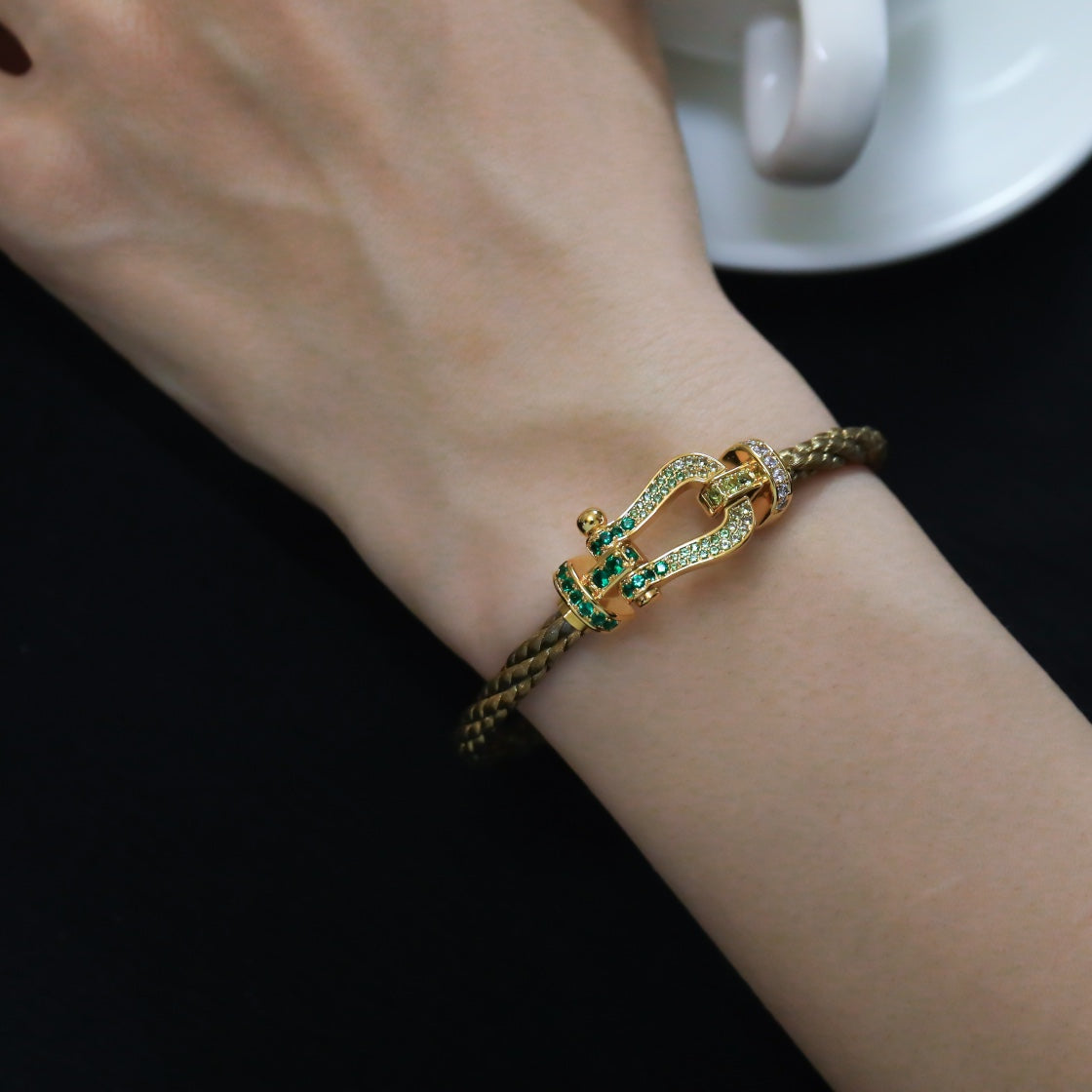 [moco jewelrys]FORCE 10 GOLD GREEN DIAMOND PAVED