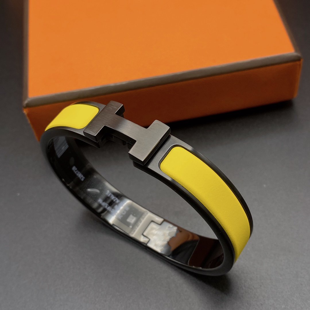 [moco jewelrys]CLIC HM SO BLACK YELLOW BRACELET