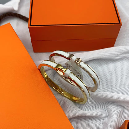 [moco jewelrys]CLASSIC HM CLIC WHITE 8MM ENAMEL BRACELET