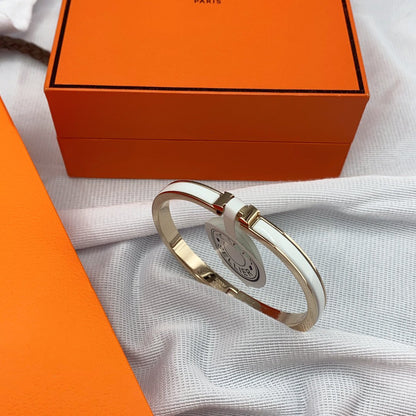 [moco jewelrys]CLASSIC HM CLIC WHITE 8MM ENAMEL BRACELET