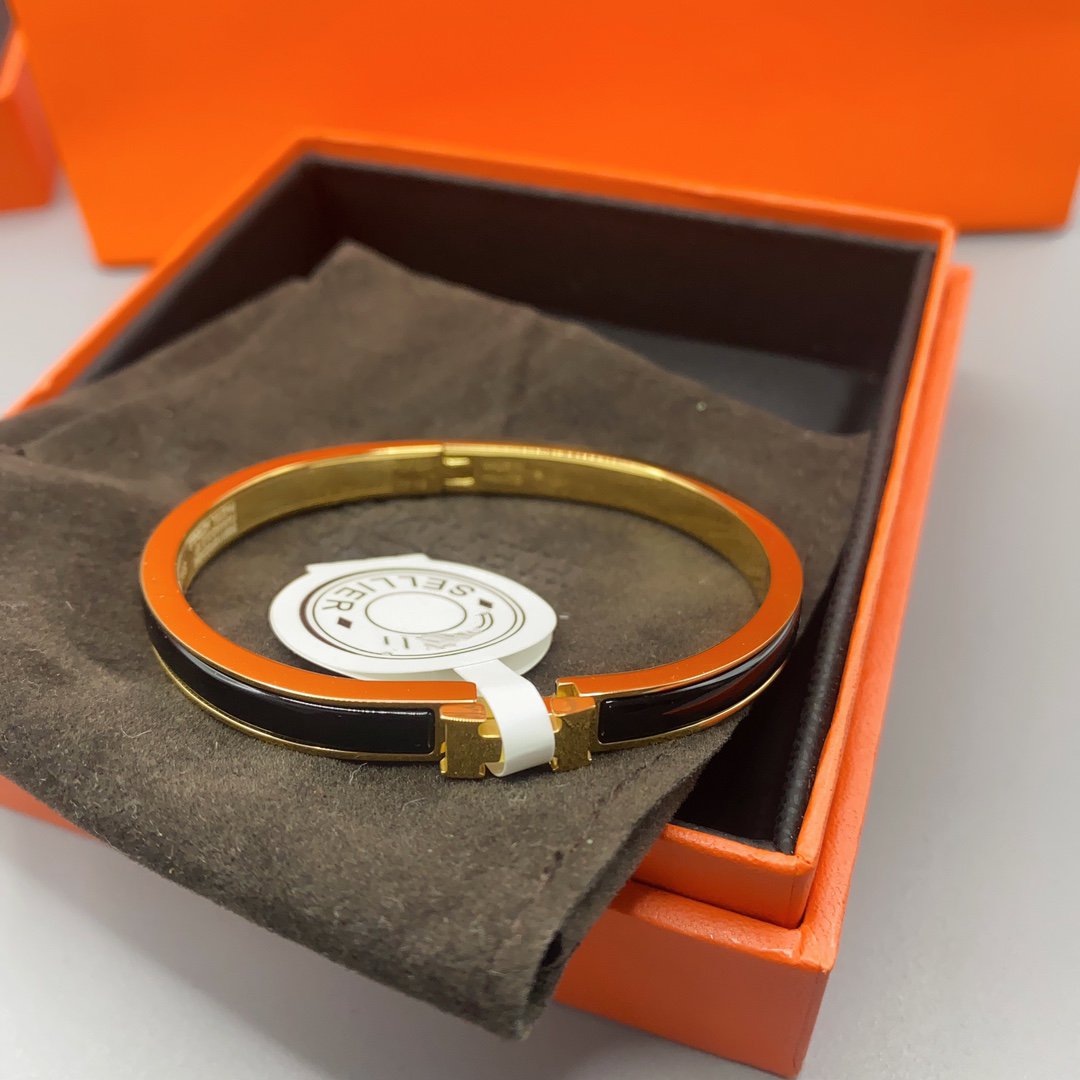 [moco jewelrys]CLASSIC HM CLIC BLACK 8MM ENAMEL BRACELET
