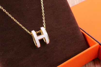[moco jewelrys]HM CLIC YELLOW ENAMEL GOLD NECKLACE