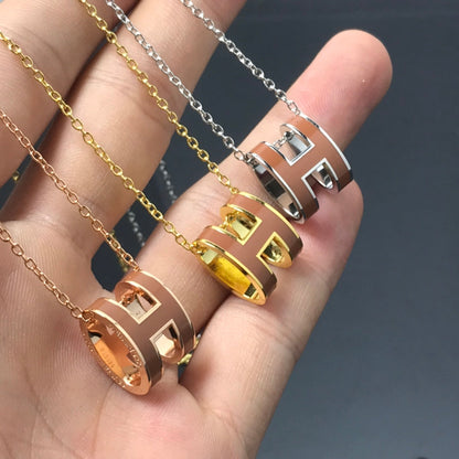 [moco jewelrys]H NECKLACE BROWN