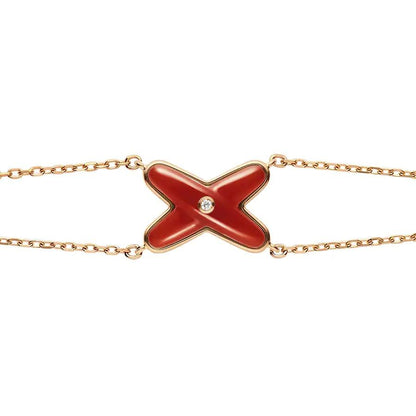 [moco jewelrys]JEUX BRACELET CARNELIAN PINK GOLD 1 DIAMOND