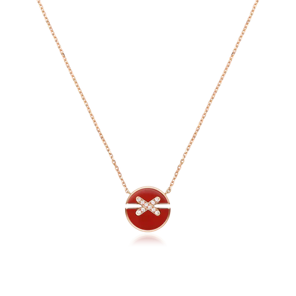 [moco jewelrys]JEUX DE ROSE GOLD DIAMOND NECKLACE