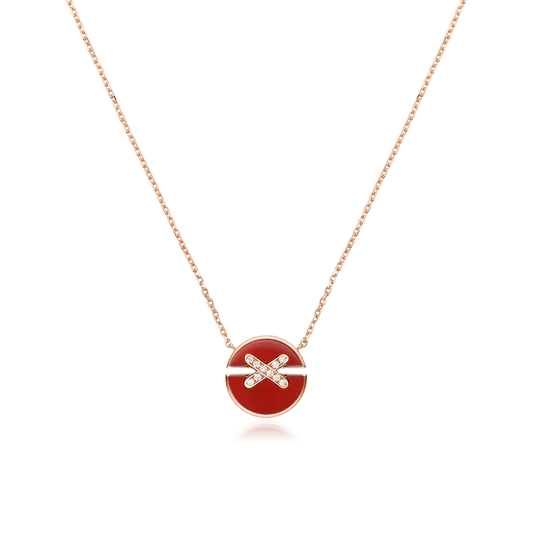 [moco jewelrys]JEUX DE ROSE GOLD DIAMOND NECKLACE