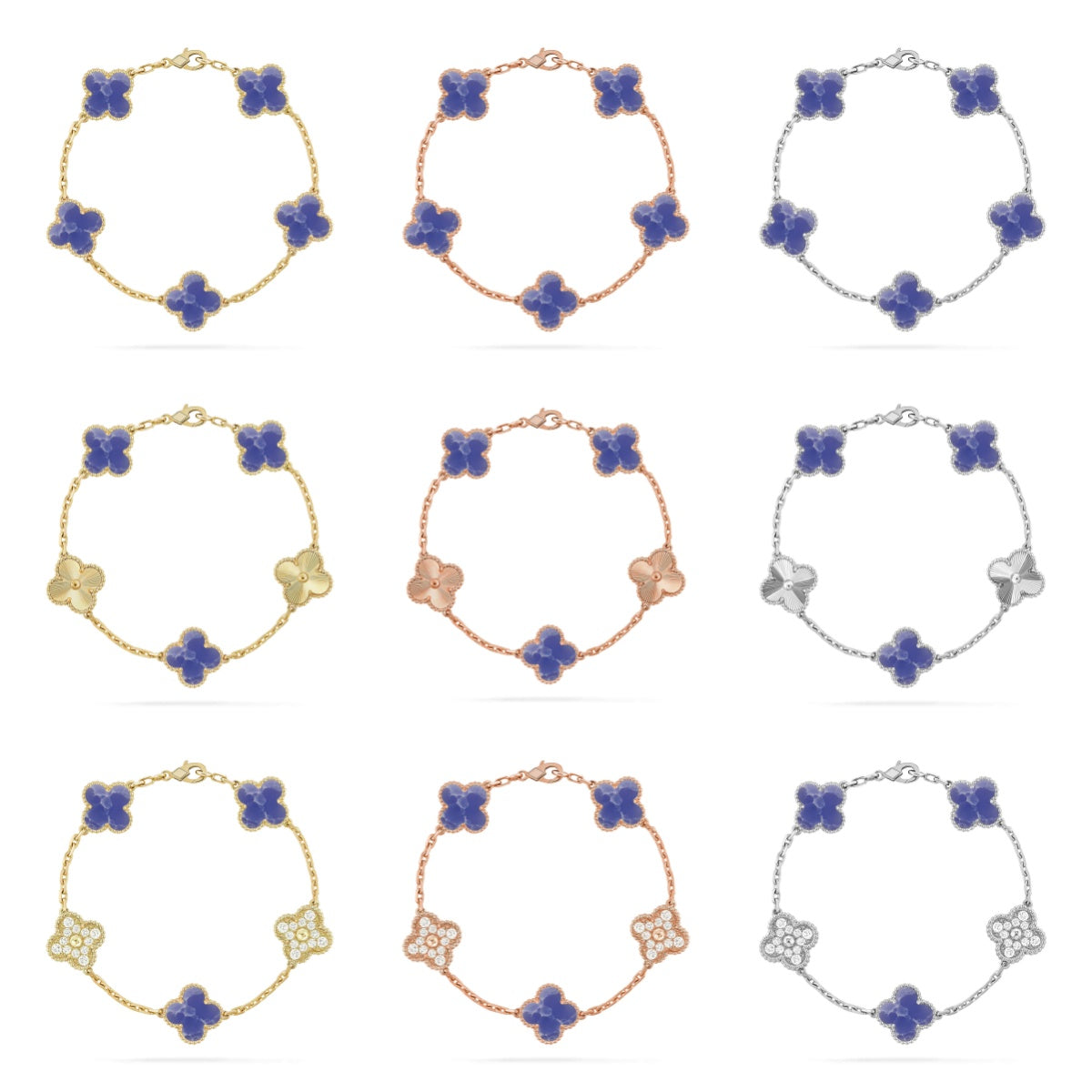 [Moco jewelrys]CLOVER 5 MOTIF BLUE VEINS BRACELET COLLECTION