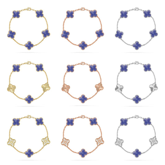 [Moco jewelrys]CLOVER 5 MOTIF BLUE VEINS BRACELET COLLECTION