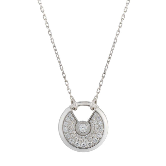 [moco jewelrys]AMULETTE SILVER FULL DIAMOND NECKLACE