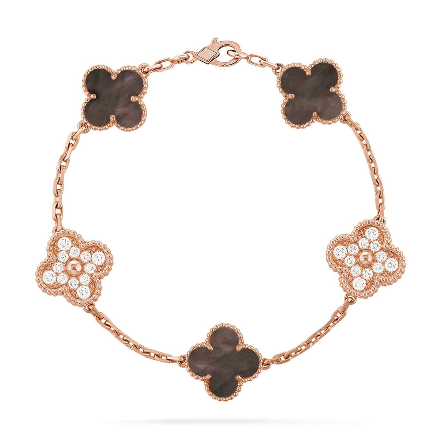 [Moco jewelrys] CLOVER 5 MOTIF GRAY MOP BRACELET COLLECTION