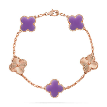 [Moco jewelrys]CLOVER 5 MOTIF LIGHT PURPLE BRACELET COLLECTION