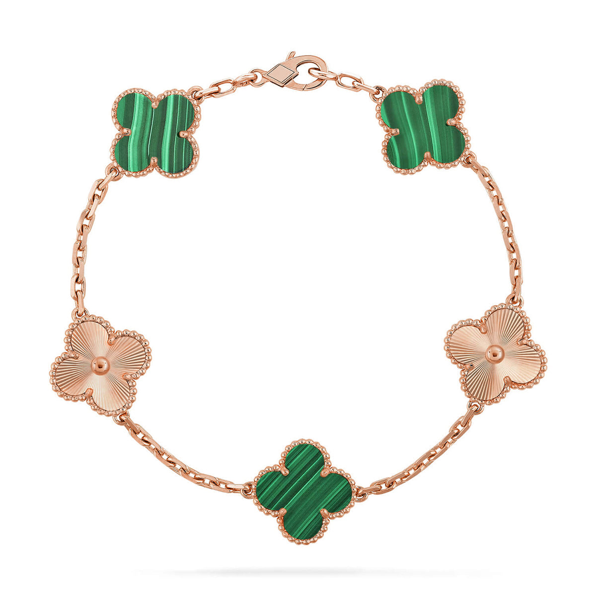[Moco jewelrys] CLOVER 5 MOTIF MALACHITE BRACELET COLLECTION