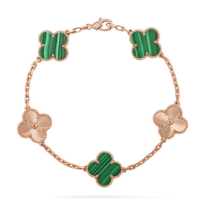 [Moco jewelrys] CLOVER 5 MOTIF MALACHITE BRACELET COLLECTION
