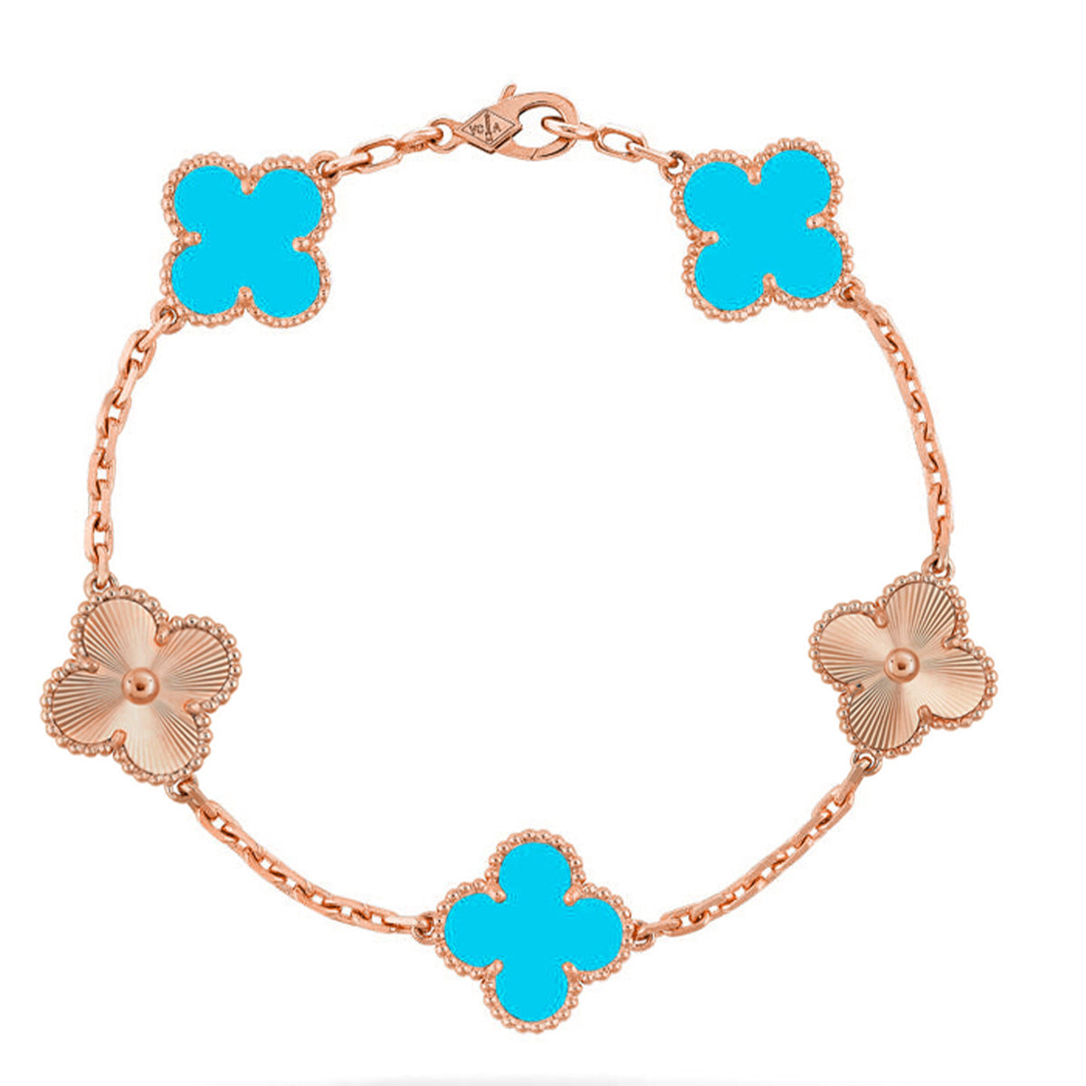 [Moco jewelrys] CLOVER 5 MOTIF TURQUOISE BRACELET COLLECTION