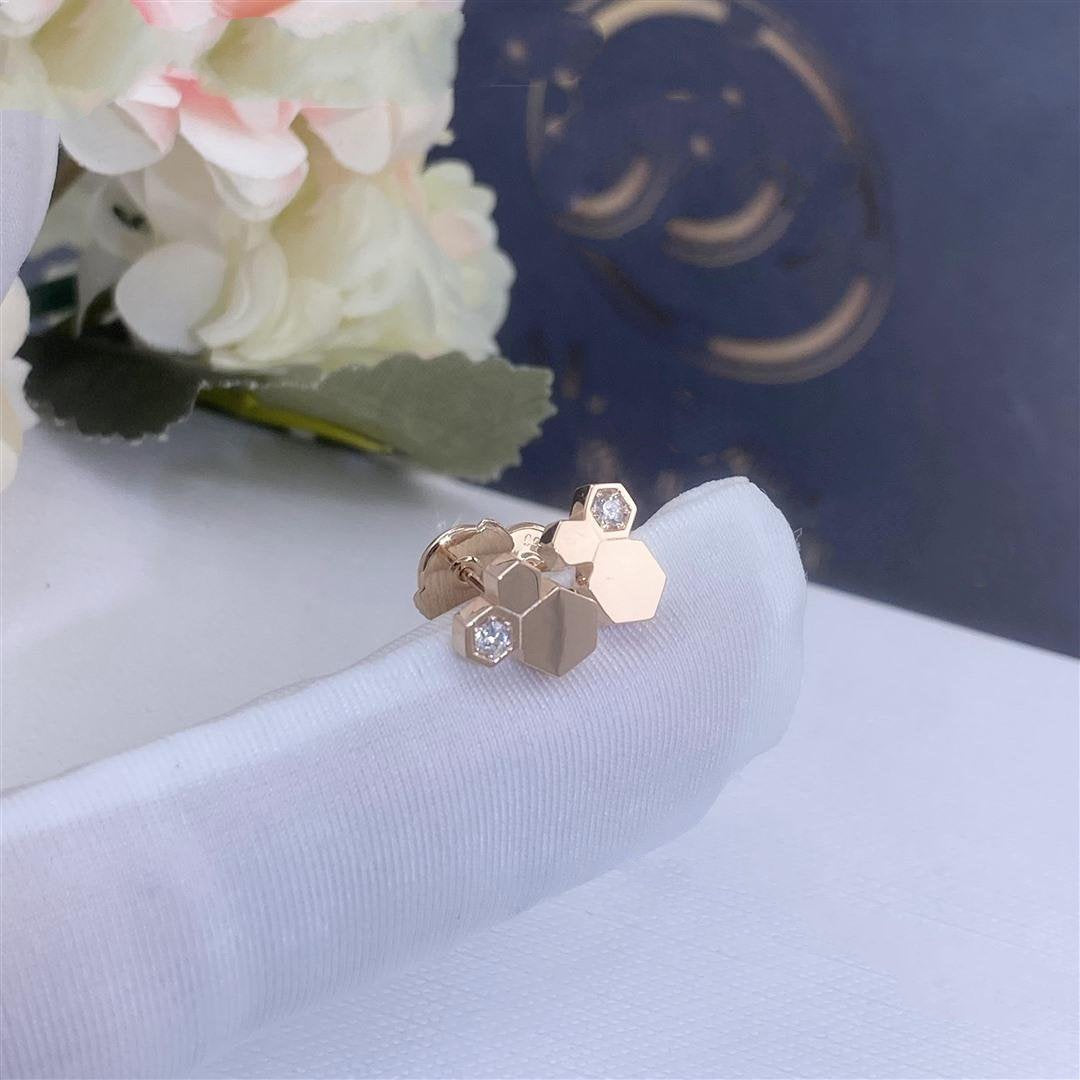 [moco jewelrys]BEE LOVE PINK GOLD DIAMOND EARRINGS