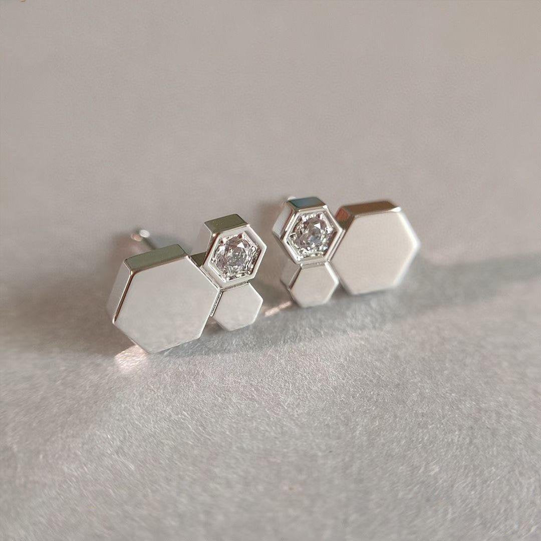 [moco jewelrys]BEE LOVE SILVER DIAMOND EARRINGS