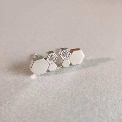 [moco jewelrys]BEE LOVE SILVER DIAMOND EARRINGS