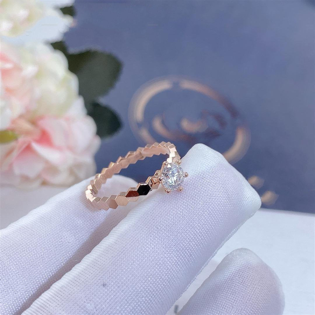 [moco jewelrys]BEE LOVE RING PINK GOLD 1 DIAMOND
