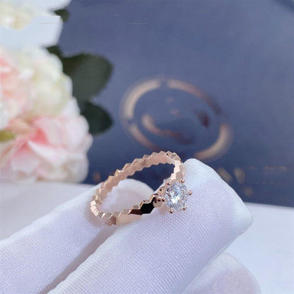 [moco jewelrys]BEE LOVE RING PINK GOLD 1 DIAMOND