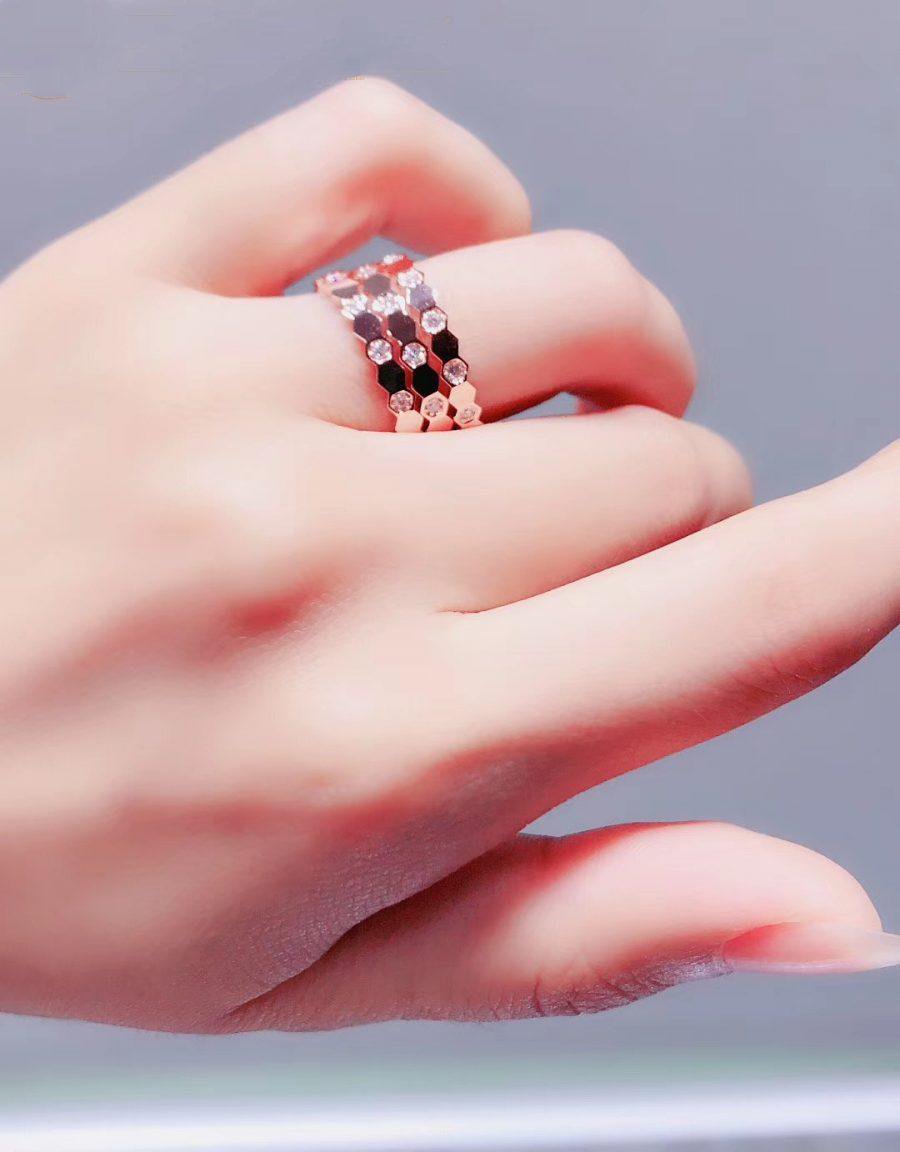 [moco jewelrys]BEE LOVE RING PINK GOLD DIAMOND