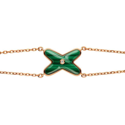 [moco jewelrys]JEUX BRACELET MALACHITE PINK GOLD 1 DIAMOND