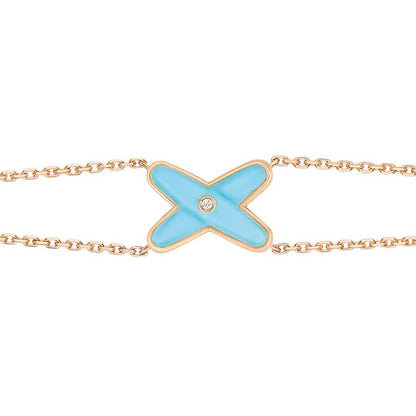 [moco jewelrys]JEUX BRACELET TURQUOISE PINK GOLD 1 DIAMOND