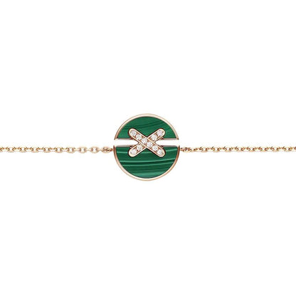 [moco jewelrys]JEUX DE BRACELET MALACHITE PINK GOLD DIAMONDS