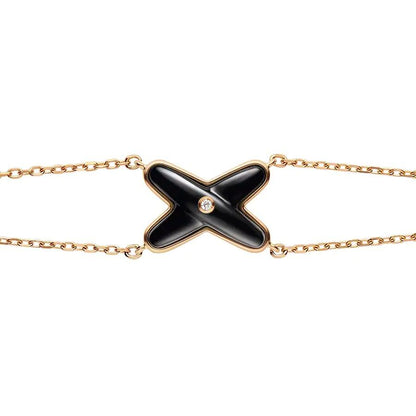 [moco jewelrys]JEUX BRACELET ONYX PINK GOLD 1 DIAMOND