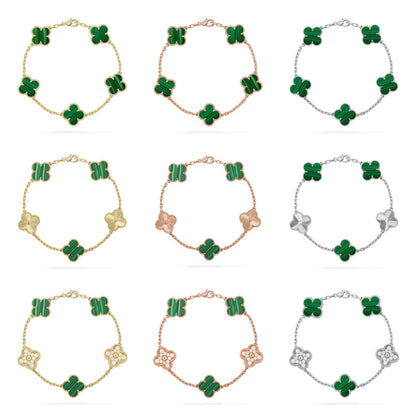 [Moco jewelrys] CLOVER 5 MOTIF MALACHITE BRACELET COLLECTION