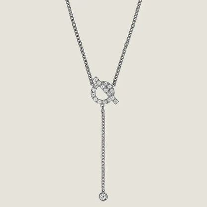 [moco jewelrys]FINESSE SILVER DIAMOND NECKLACE