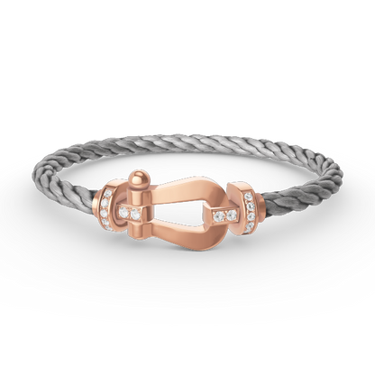 [moco jewelrys]FORCE LARGE HORSESHOE HALF DIAMOND BRACELET ROSE GOLD
