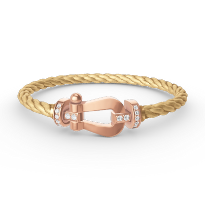 [moco jewelrys]FORCE LARGE HORSESHOE HALF DIAMOND BRACELET ROSE GOLD
