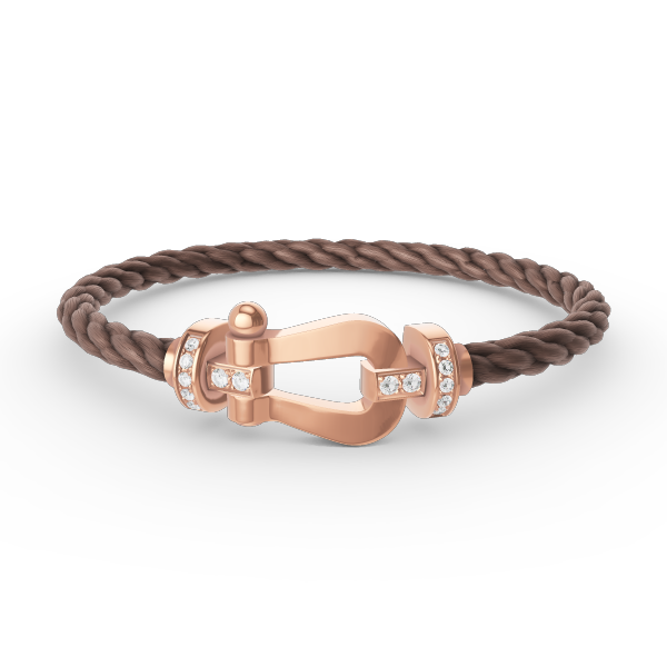 [moco jewelrys]FORCE LARGE HORSESHOE HALF DIAMOND BRACELET ROSE GOLD