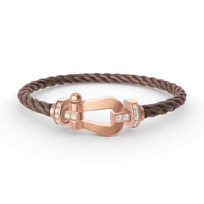 [moco jewelrys]FORCE LARGE HORSESHOE HALF DIAMOND BRACELET ROSE GOLD