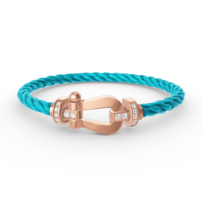[moco jewelrys]FORCE LARGE HORSESHOE HALF DIAMOND BRACELET ROSE GOLD