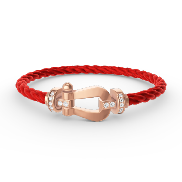 [moco jewelrys]FORCE LARGE HORSESHOE HALF DIAMOND BRACELET ROSE GOLD