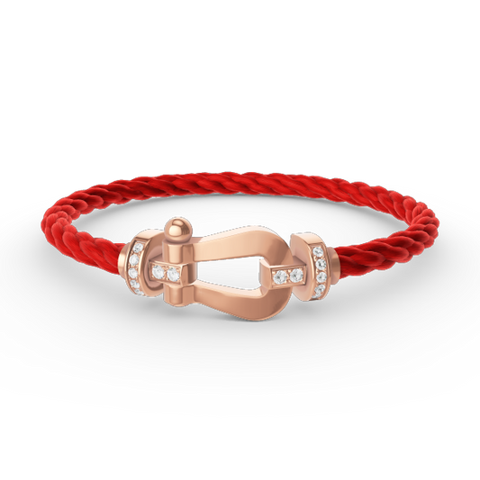 [moco jewelrys]FORCE LARGE HORSESHOE HALF DIAMOND BRACELET ROSE GOLD