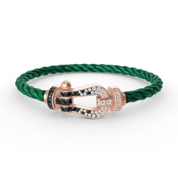 [moco jewelrys]FORCE LARGE HORSESHOE BLACK WHITE DIAMOND BRACELET ROSE GOLD