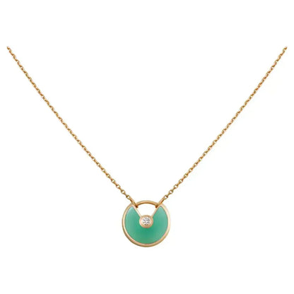 [moco jewelrys]AMULETTE GOLD MALACHITE NECKLACE
