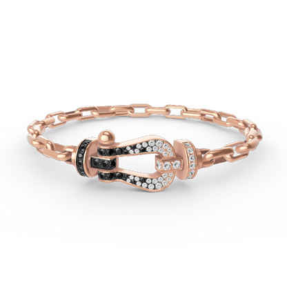 [moco jewelrys]FORCE LARGE HORSESHOE CLASP  METAL BRACELET
