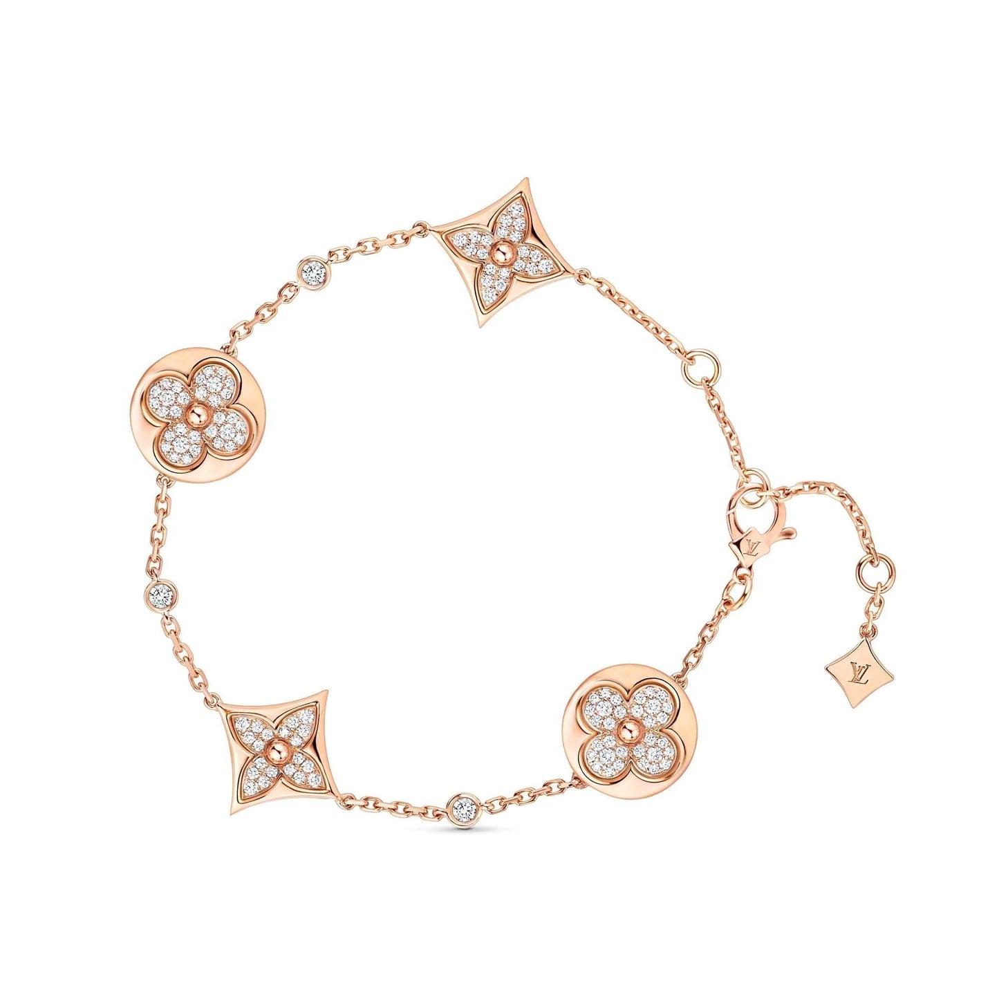 [moco jewelrys]STAR AND SUN 4 MOTIFS GOLD DIAMONDS BRACELET
