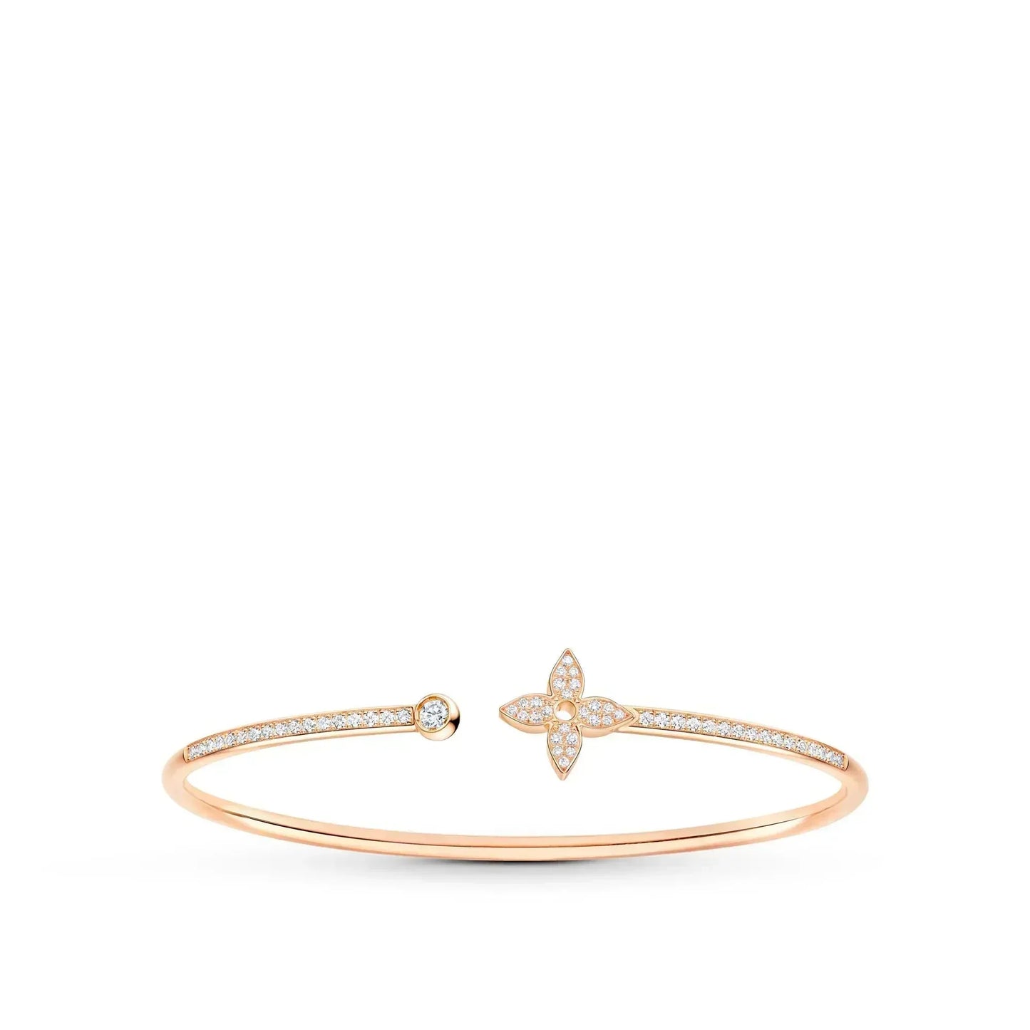 [moco jewelrys]IDYLLE PINK GOLD OPEN BRACELET DIAMOND PAVED