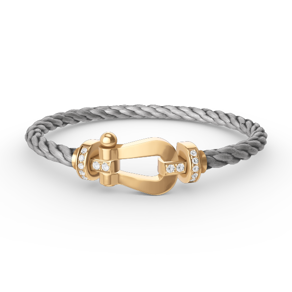 [moco jewelrys]FORCE LARGE HORSESHOE HALF DIAMOND BRACELET GOLD